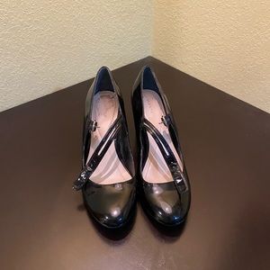 black closed toe high heels